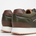 Męskie sneakersy ze skóry ekologicznej ze wstawkami zielone 98-M-700-Z
