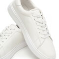Męskie sneakersy ze skóry naturalnej licowej kremowe 101-M-510-0