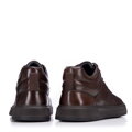 Męskie sneakersy ze skóry naturalnej sznurowane brązowe 99-M-710-4