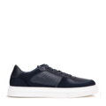 Męskie sneakersy ze skóry granatowe 99-M-711-N