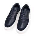 Męskie sneakersy ze skóry granatowe 99-M-711-N