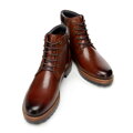 Męskie trzewiki ze skóry naturalnej licowej jasny brąz 101-M-518-5
