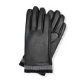 Ocieplane męskie rękawiczki ze skóry naturalnej owczej czarne 39-6A-047-1