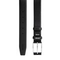 Pasek męski skórzany groszkowany z klasyczną klamrą czarny 102-8M-107-1