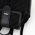 Damski plecak z ekoskóry z materiałową wstawką czarny 99-4Y-519-1