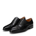Eleganckie męskie półbuty ze skóry naturalnej typu oxford czarne 103-M-302-1