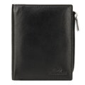 Portfel ze skóry z zapięciem UNISEX czarny 21-1-445-1