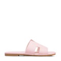 Damskie klapki z ekoskóry różowe 100-DP-809-P