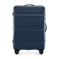 Zestaw walizek z ABS-u w poziome pasy granatowy 56-3A-10S-90