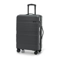 Zestaw walizek z ABS-u w poziome pasy szary 56-3A-10S-01