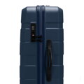 Zestaw walizek z ABS-u w poziome pasy granatowy 56-3A-10S-90