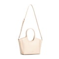 Shopperka damska z ekoskóry z okrągłymi rączkami kremowa 102-4Y-904-0