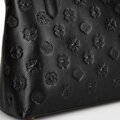 Skórzana shopperka w sygnaturę czarno - złota 100-4E-624-1G