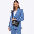 Kožená box crossbody kabelka, čierna 100-4E-634-1