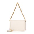 Kožená crossbody kabelka s retiazkou, krémová 100-4E-206-0