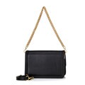 Kožená crossbody kabelka s retiazkou, čierna 100-4E-206-1G