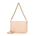Kožená crossbody kabelka s retiazkou, béžová 100-4E-206-9
