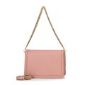Kožená crossbody kabelka s retiazkou, ružová 100-4E-206-P