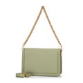 Kožená crossbody kabelka s retiazkou zelená 100-4E-206-Z