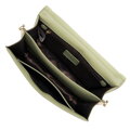 Kožená crossbody kabelka s retiazkou zelená 100-4E-206-Z