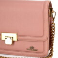 Kožená crossbody kabelka s retiazkou, ružová 100-4E-206-P