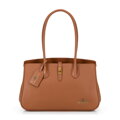 Skórzana torebka shopper z chwostem brązowa 100-4E-229-5