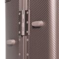 Średnia walizka z aluminium na kółkach beżowo - szara 56-3H-102-8M