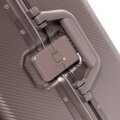 Średnia walizka z aluminium na kółkach beżowo - szara 56-3H-102-8M