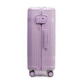 Średnia walizka z polikarbonu o błyszczącym wykończeniu lawendowa 56-3P-012-24