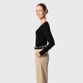 Sweter damski z wełny merino czarny 29-99-301-1