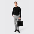 Sweter męski wełniany z okrągłym dekoltem czarny 29-99-351-1