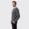 Sweter męski wełniany z okrągłym dekoltem szary 29-99-351-8