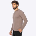 Sweter męski z bawełny z domieszką kaszmiru ciemny beż M0-99-106-9