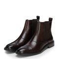 Eleganckie sztyblety męskie ze skóry naturalnej ciemny brąz 103-M-501-4