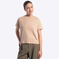 T-shirt damski z bawełny beżowy D0-99-100-9