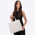 Torba na laptopa 13” z imitacji skóry kremowa 100-4Y-916-0