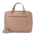 Torba na laptopa 15,6” z ekoskóry o dwóch fakturach dwukomorowa beżowa 95-3P-007-5