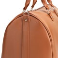 Torba podróżna damska z imitacji skóry z regulowanym paskiem brązowa 102-4Y-906-5