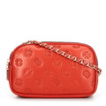 Dámska kožená crossbody na retiazke oranžová 99-4E-305-6