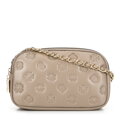Dámska kožená crossbody na retiazke béžová 99-4E-305-8