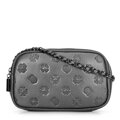 Dámska kožená crossbody na retiazke strieborná 99-4E-305-S