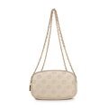 Dámska kožená crossbody na retiazke krémová 99-4E-305-0