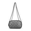 Dámska kožená crossbody na retiazke strieborná 99-4E-305-S