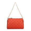 Kožená crossbody kabelka s razbou oranžová 99-4E-307-6