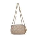 Dámska kožená crossbody na retiazke béžová 99-4E-305-8