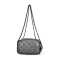 Dámska kožená crossbody na retiazke strieborná 99-4E-305-S