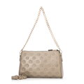 Torebka crossbody skórzana w tłoczenie beżowa 99-4E-307-8