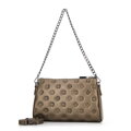 Kožená crossbody kabelka s razbou zlatá 99-4E-307-G