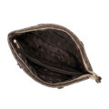 Žakárová a kožená shopper kabelka s monogramami, béžová 98-4E-904-8