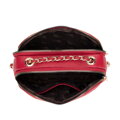 Dámska kožená crossbody na retiazke malinová 99-4E-305-33